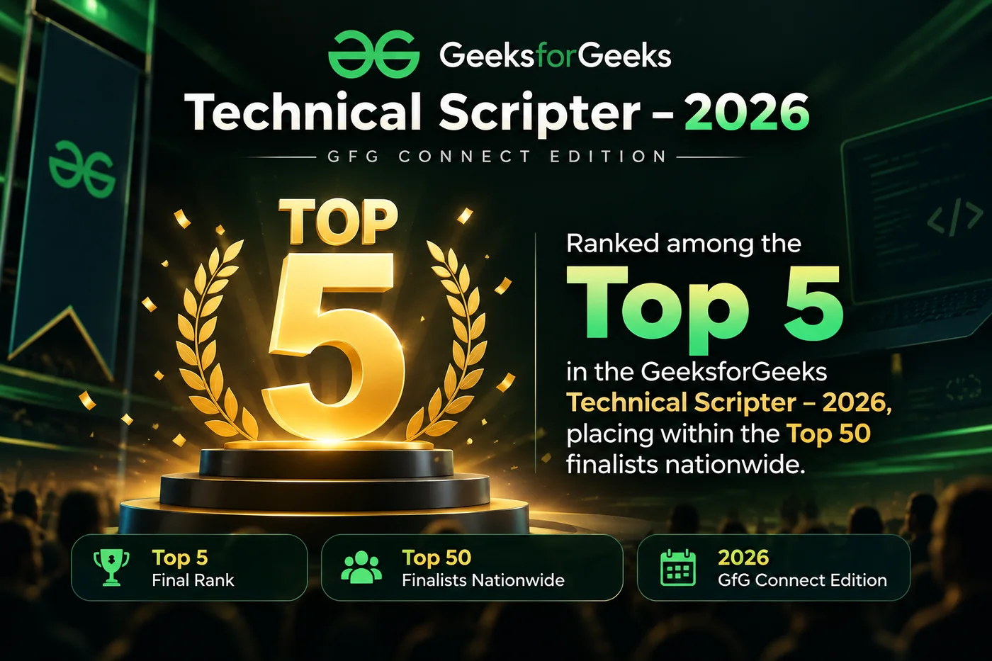 GeeksforGeeks Technical Scripter Top 5